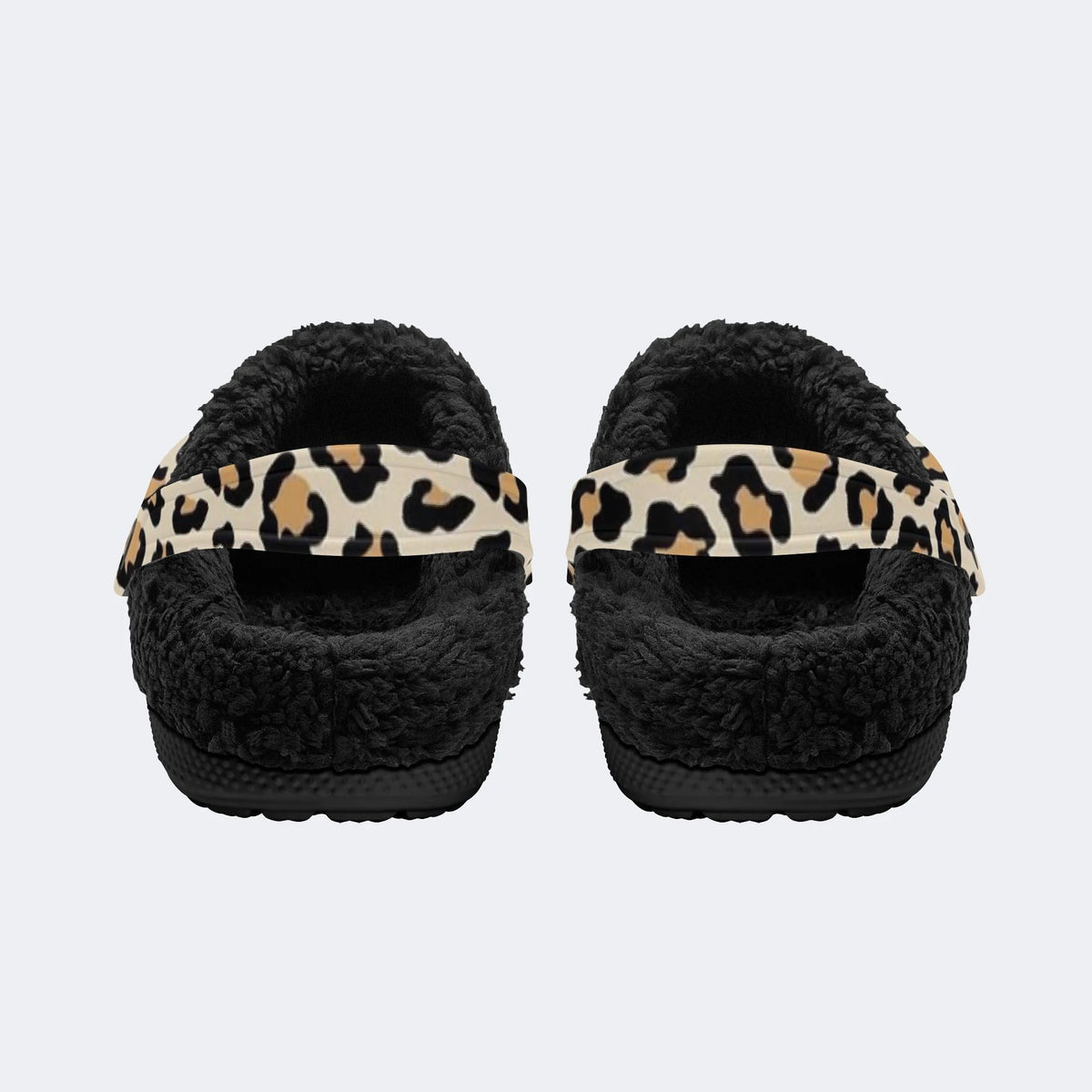 Leopard Print Pattern - Fur Lined Slippers/Sandals