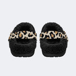 Leopard Print Pattern - Fur Lined Slippers/Sandals