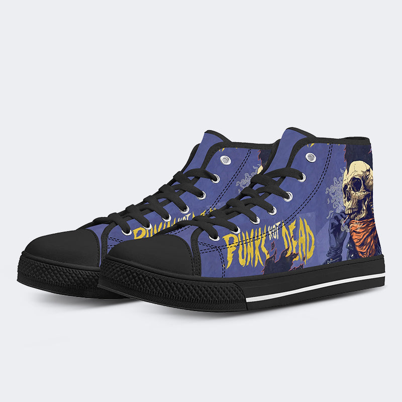 Unisex Lustiger Totenkopf Kunst Illustration Druck - High Top Canvas