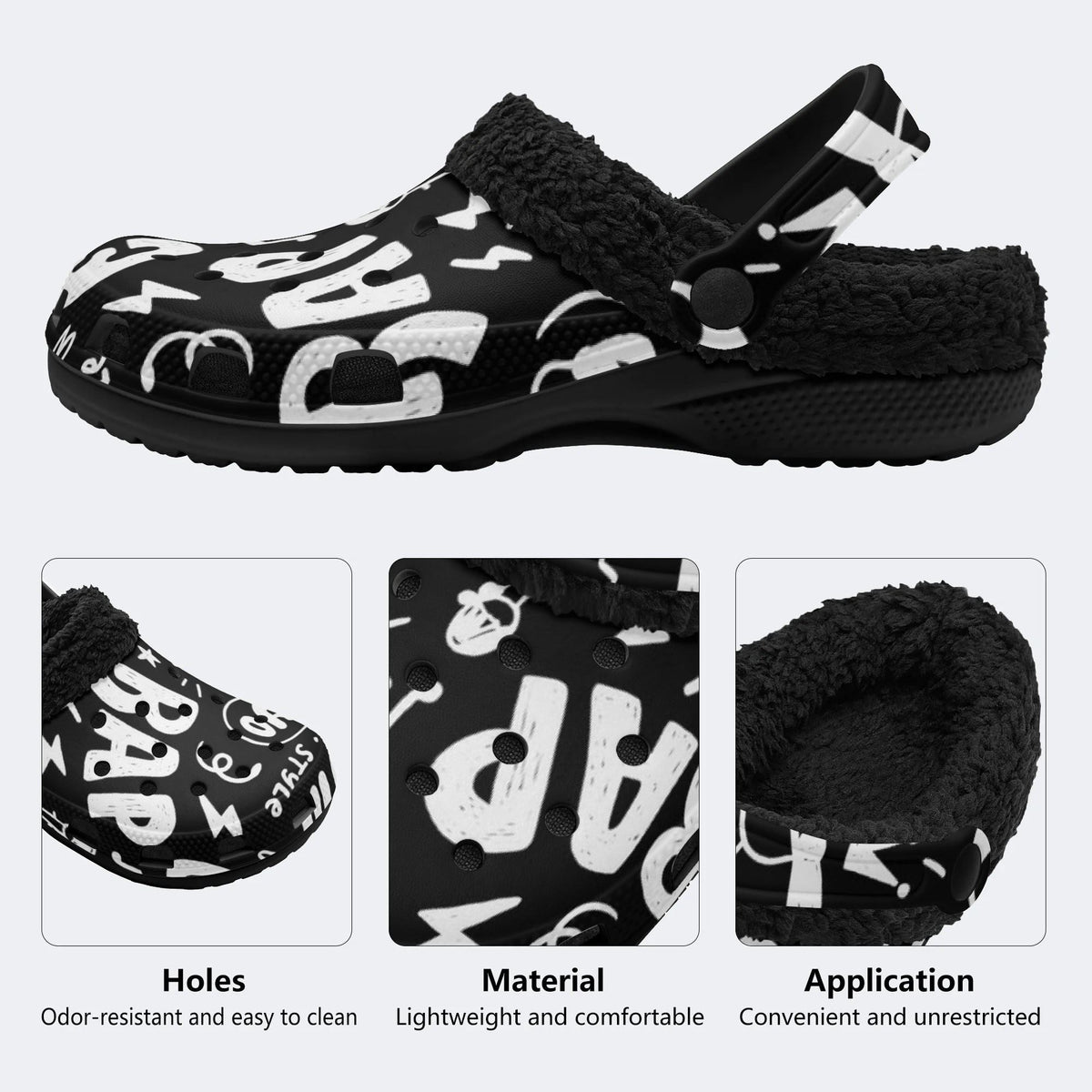 Street Graffiti - Fur Lined Slippers/Sandals