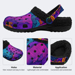 Psychedelic Purple Elephant - Fur Lined Slippers/Sandals