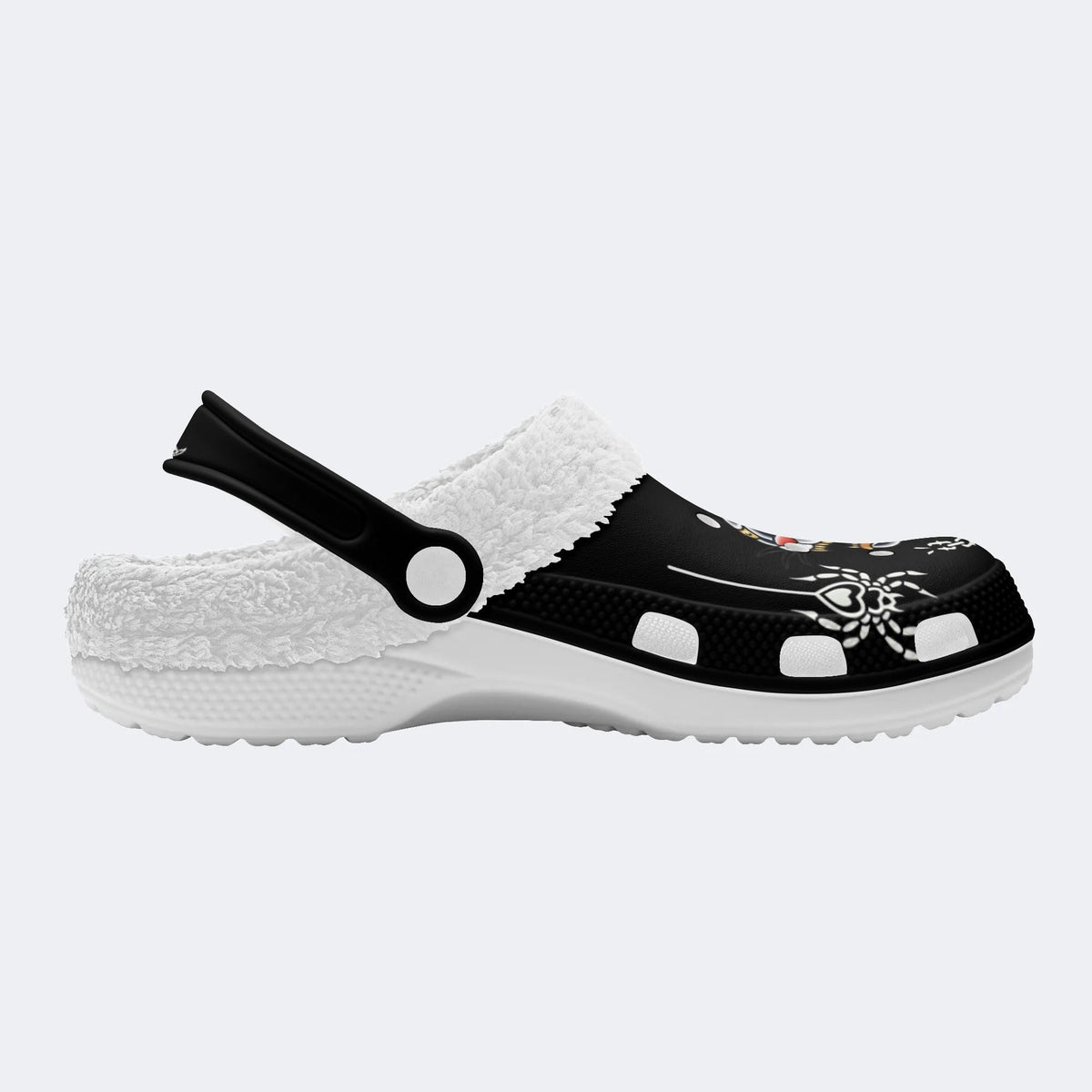 Angry Panther Print - Fur Lined Slippers/Sandals