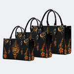 Old School Flame Tiger Print - Leather Handbag