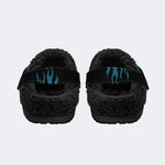 Dark Ice Flame Skull - Fur Lined Slippers/Sandals