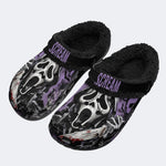 Gothic Scream Ghostface Knife Purple Smoke - Fur Lined Slippers/Sandals