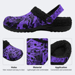 Dark Purple Moth - Fur Lined Slippers/Sandals