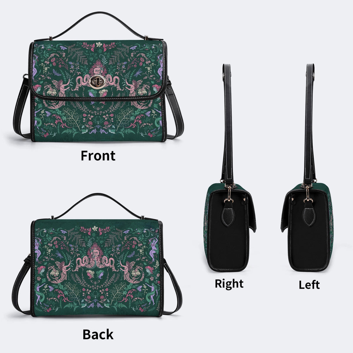 Wildflower Fairy Print - Leather Satchel Bag