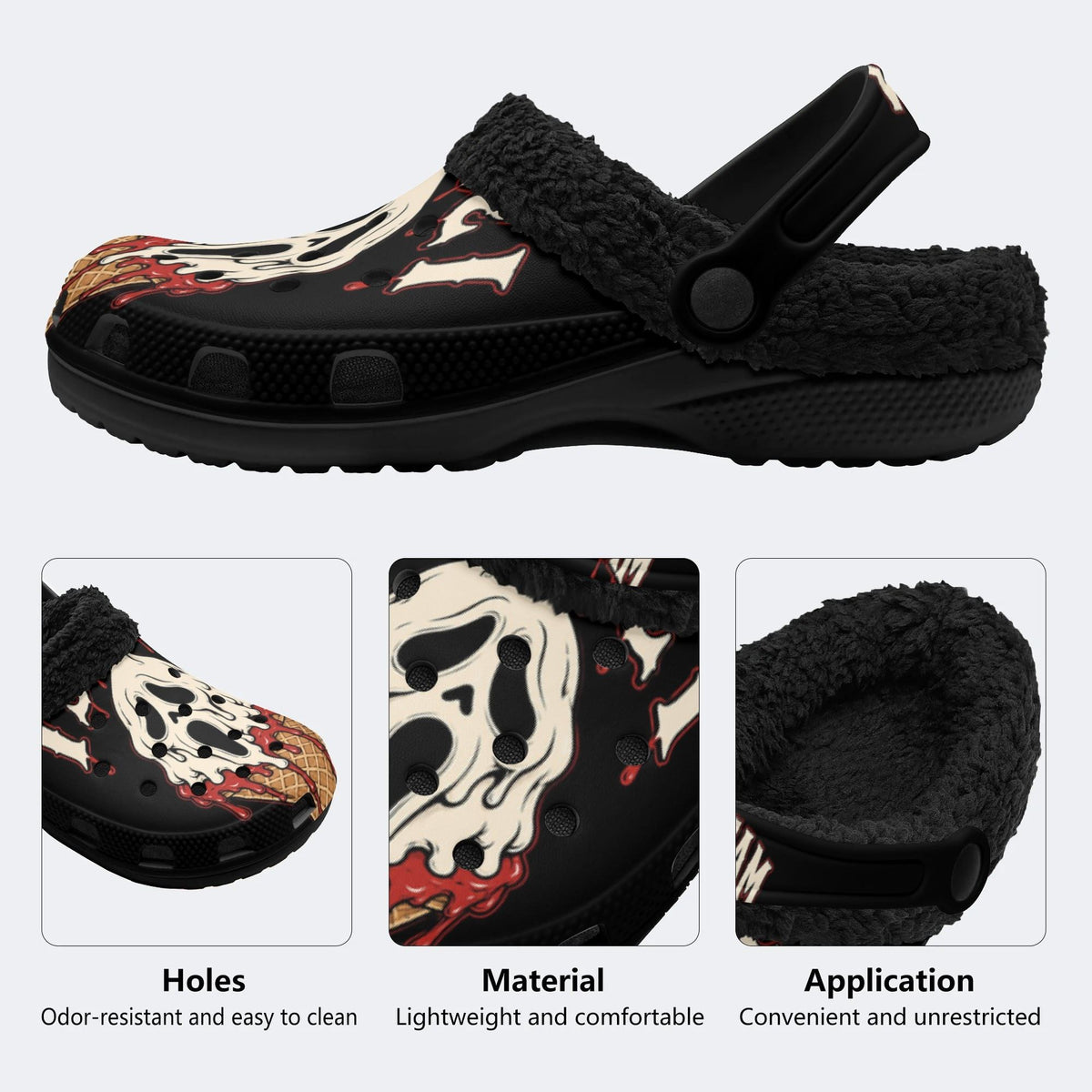 Spooky Scream Cone - Fur Lined Slippers/Sandals