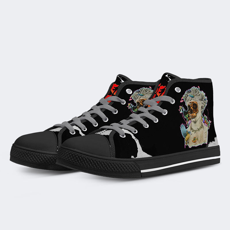 Unisex Totenkopf &amp; Buchstaben Druck - High Top Canvas