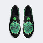 Green Plaid Death Moth - Slip On Shoes