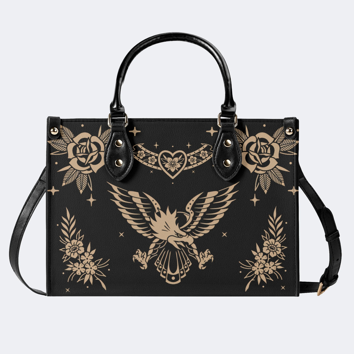 Golden Eagle Print - Leather Handbag