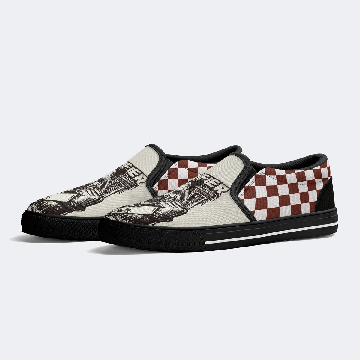 Retro Horror Print - Slip On Shoes