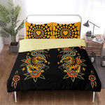 Dark Dragon And Snake Print - Three Piece Bedding Set