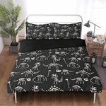 Dinosaur Skeleton Print - Three Piece Bedding Set