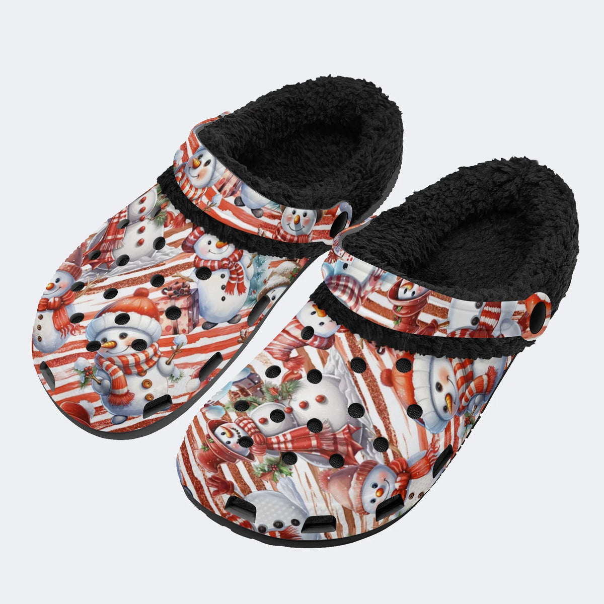 Fun Snowman Print - Fur Lined Slippers/Sandals