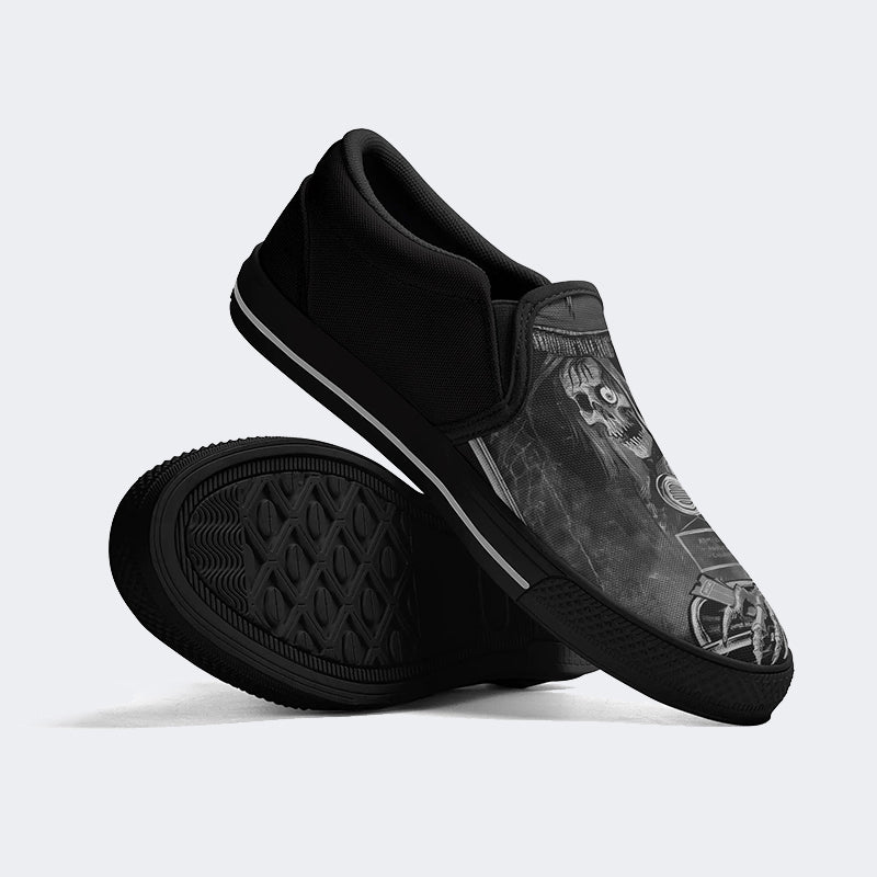 Vintage Horror Graphic Print - Slip On Shoes