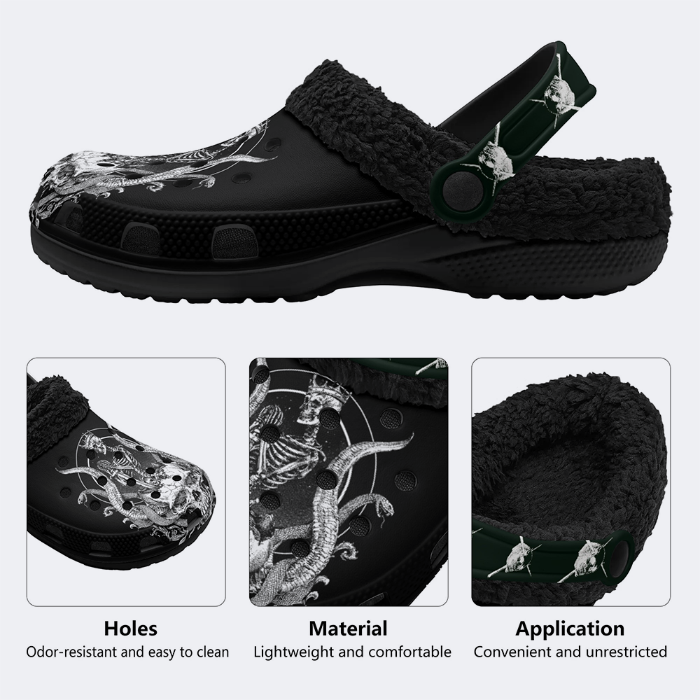 Horror Skull King - Fur Lined Slippers/Sandals