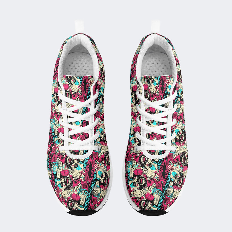 Unisex Vintage Horror Print - Running Shoes