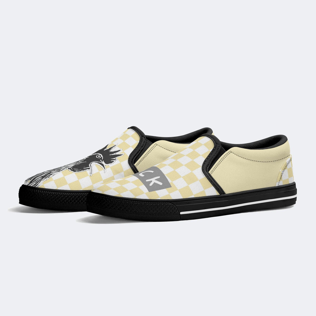 Unisex Bad Chicken Print - Slip On Shoes