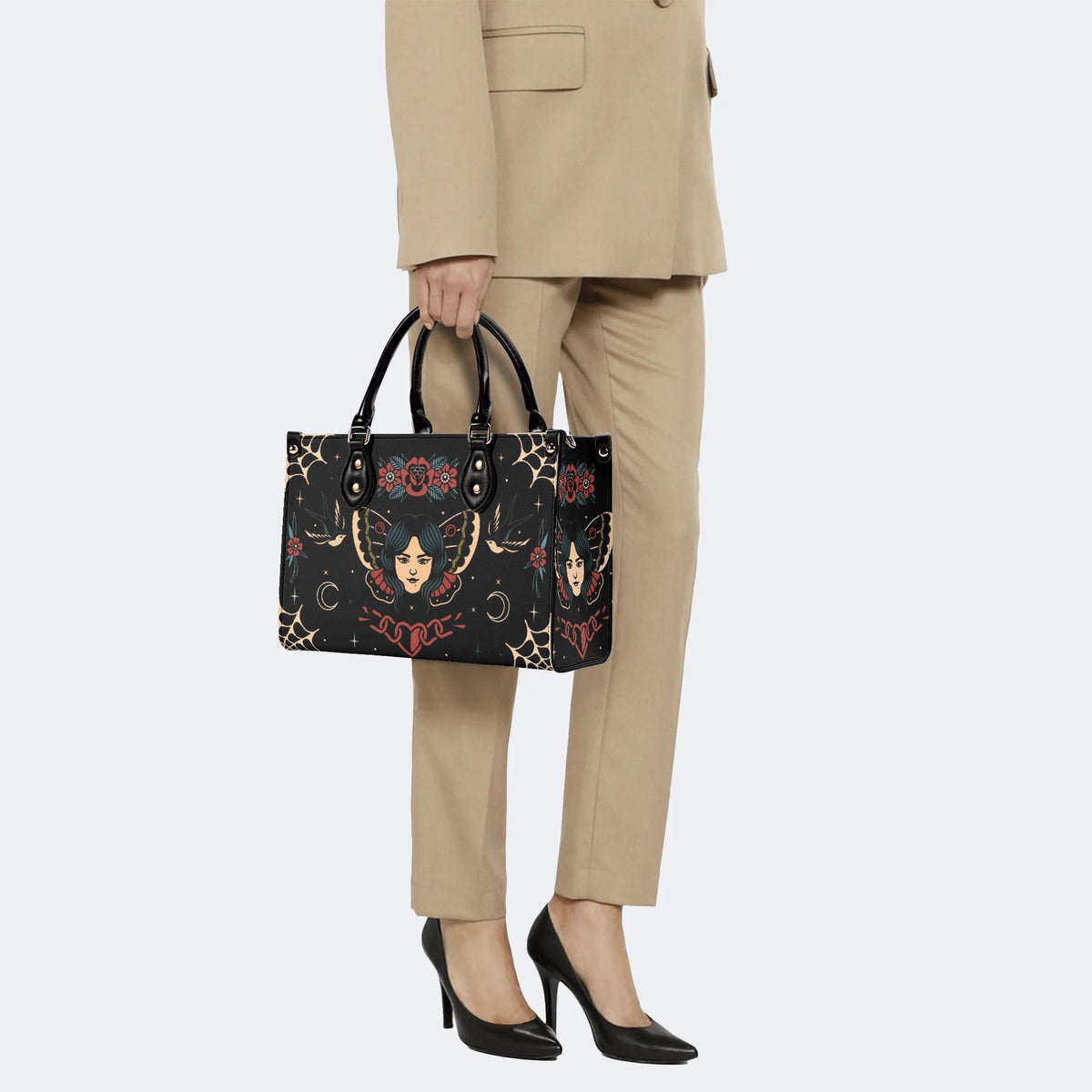 Vintage Tattoo Art Print - Leather Handbag