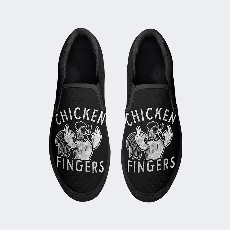 Chicken Middle Fingers Unisex - Slip On Shoes