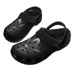Gothic Dark Art Skull Bat Gothic Castle - Fur Lined Slippers/Sandals