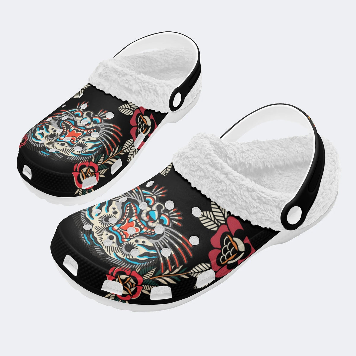 Fun Blowfish Print - Fur Lined Slippers/Sandals