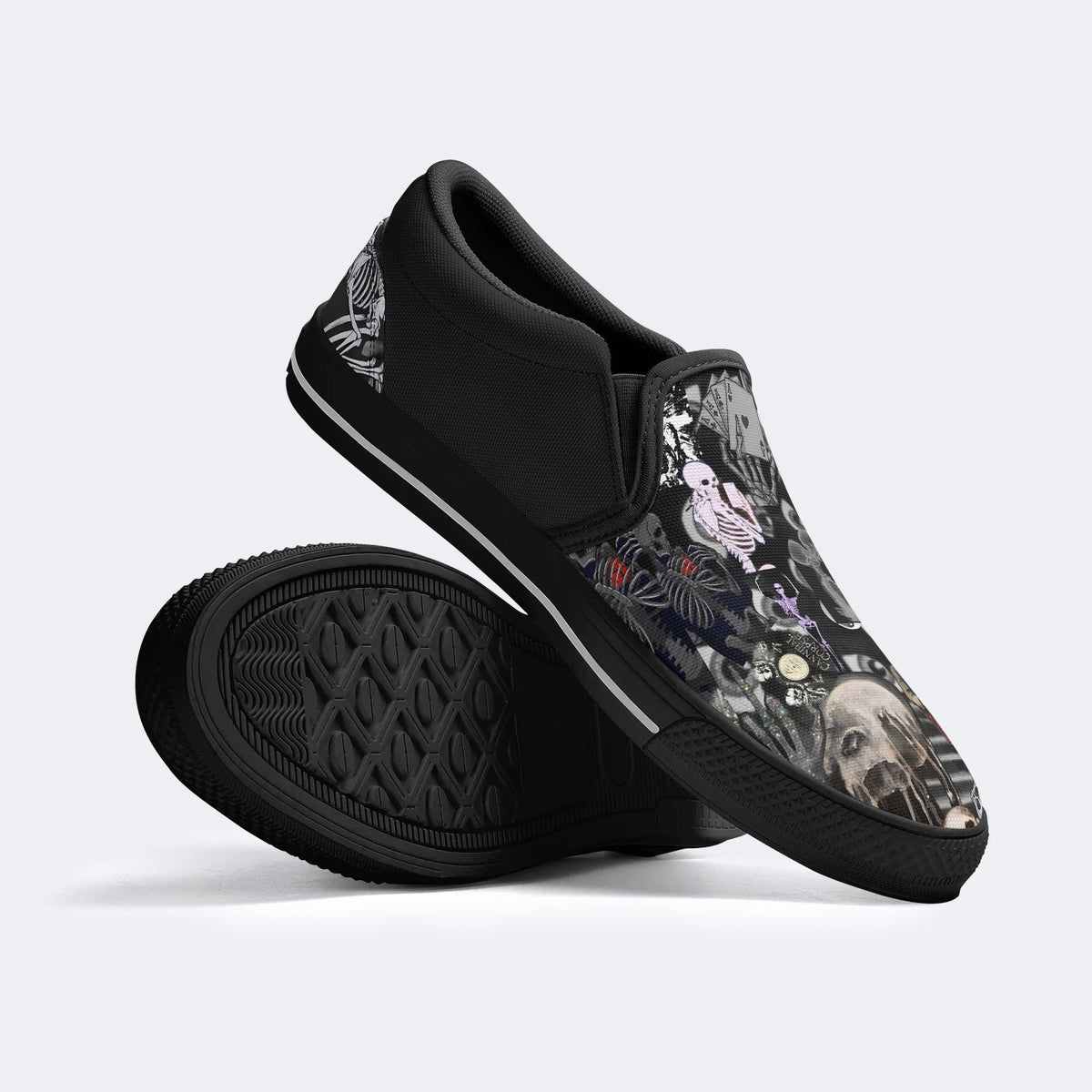 Horror Collage Print - Slip On Shoes