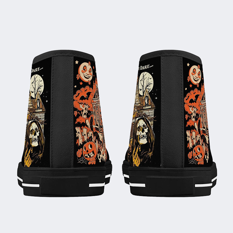 Unisex Halloween Horror Print - High Top Canvas