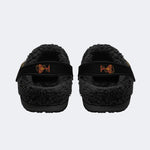 Winged Hourglass Skull - Fur Lined Slippers/Sandals