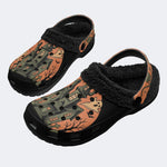 Gothic Spooky Haunted House - Fur Lined Slippers/Sandals