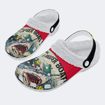 Jaws Retro Poster Unisex Classic - Fur Lined Slippers/Sandals