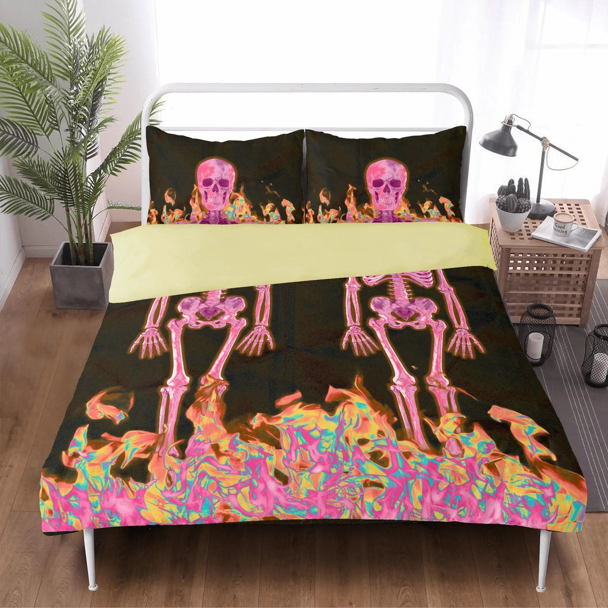 Gothic Skull Print - Three Piece Bedding Set