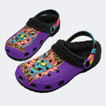 Gothic Electric Zombie - Fur Lined Slippers/Sandals