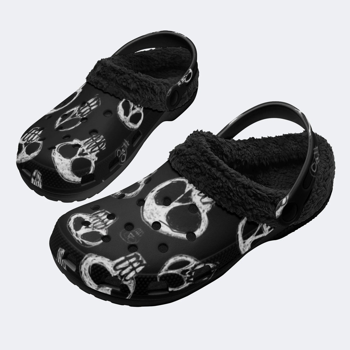 Sketch Skulls - Fur Lined Slippers/Sandals