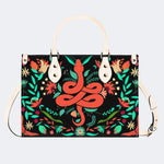 Red Snake Print - Leather Handbag