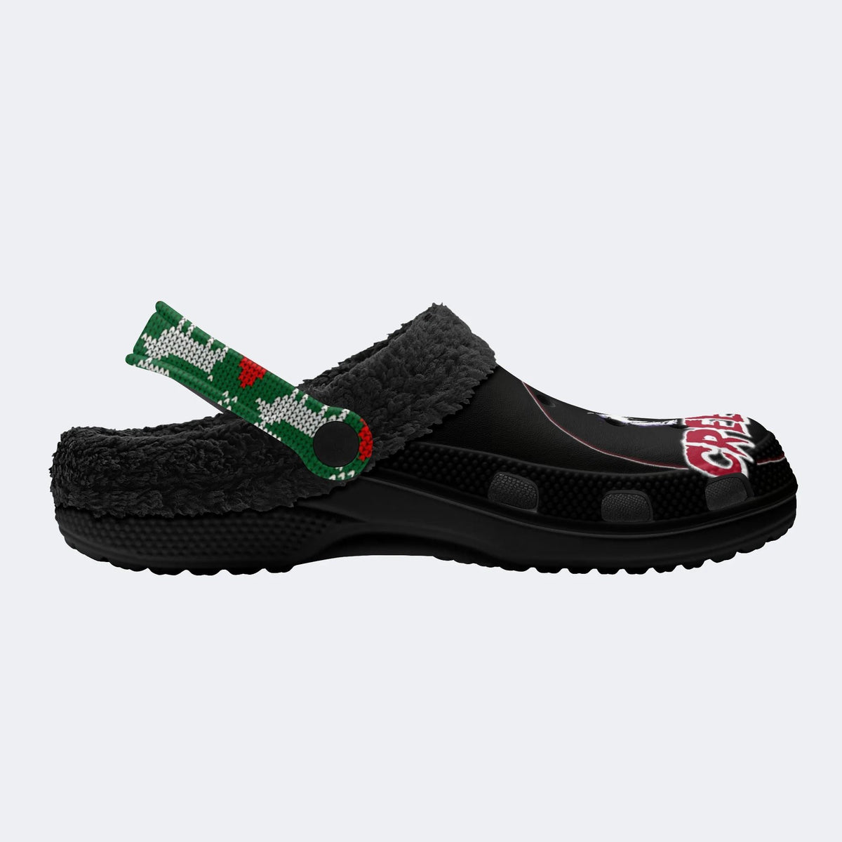 Horror Movie Vintage Graphic Print - Fur Lined Slippers/Sandals