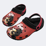 Retro Mummy Print - Fur Lined Slippers