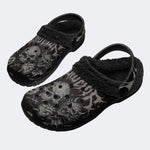 Spooky Skull Bat - Fur Lined Slippers/Sandals