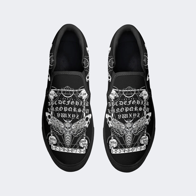 Surreal Death Moth Print - Slip On Shoes