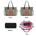 Plaid Christmas Bear - Large capacity handbag