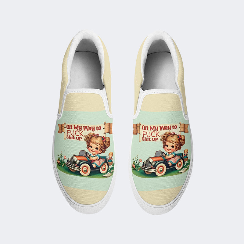 Funny Retro Art Print - Slip On Shoes