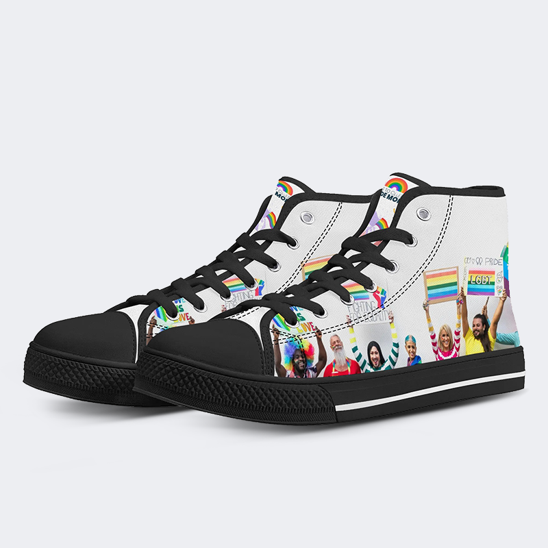 Pride Month High Top Canvas Shoes