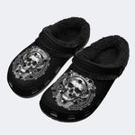 Gothic Chain Skull Art - Fur Lined Slippers/Sandals