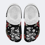 Butterfly&Flower Art Print - Fur Lined Slippers/Sandals