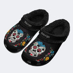 Gothic Color Skull - Fur Lined Slippers/Sandals