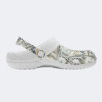 Unisex Papers Print - Fur Lined Slippers/Sandals