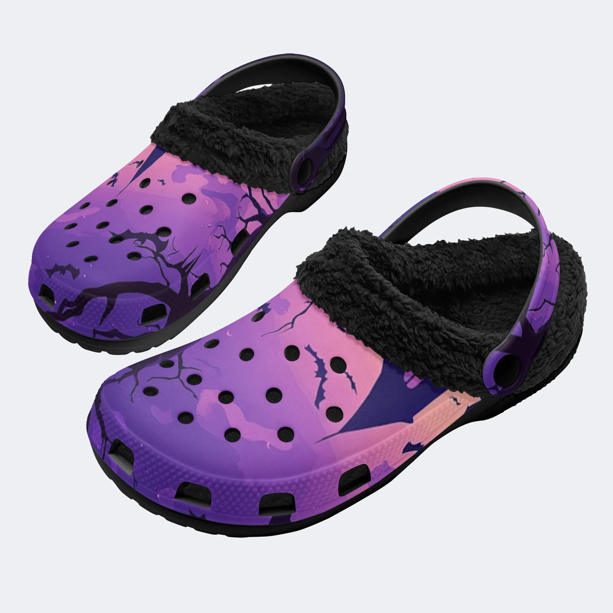Gothmas Dark Bat Twilight - Fur Lined Slippers/Sandals