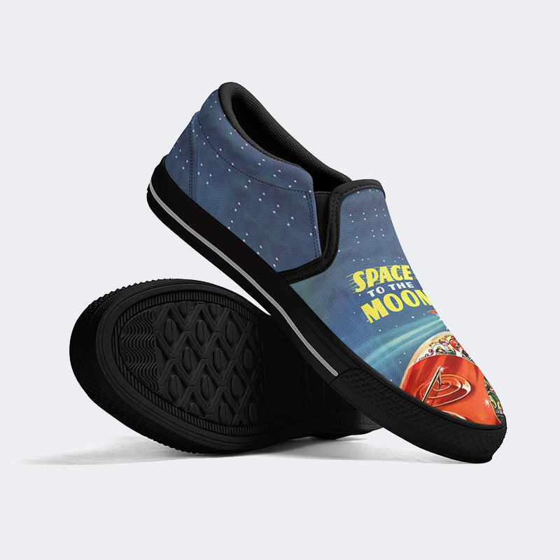 Let's Get The Fuck Away From The Shitty Humans Printed - Slip On Shoes