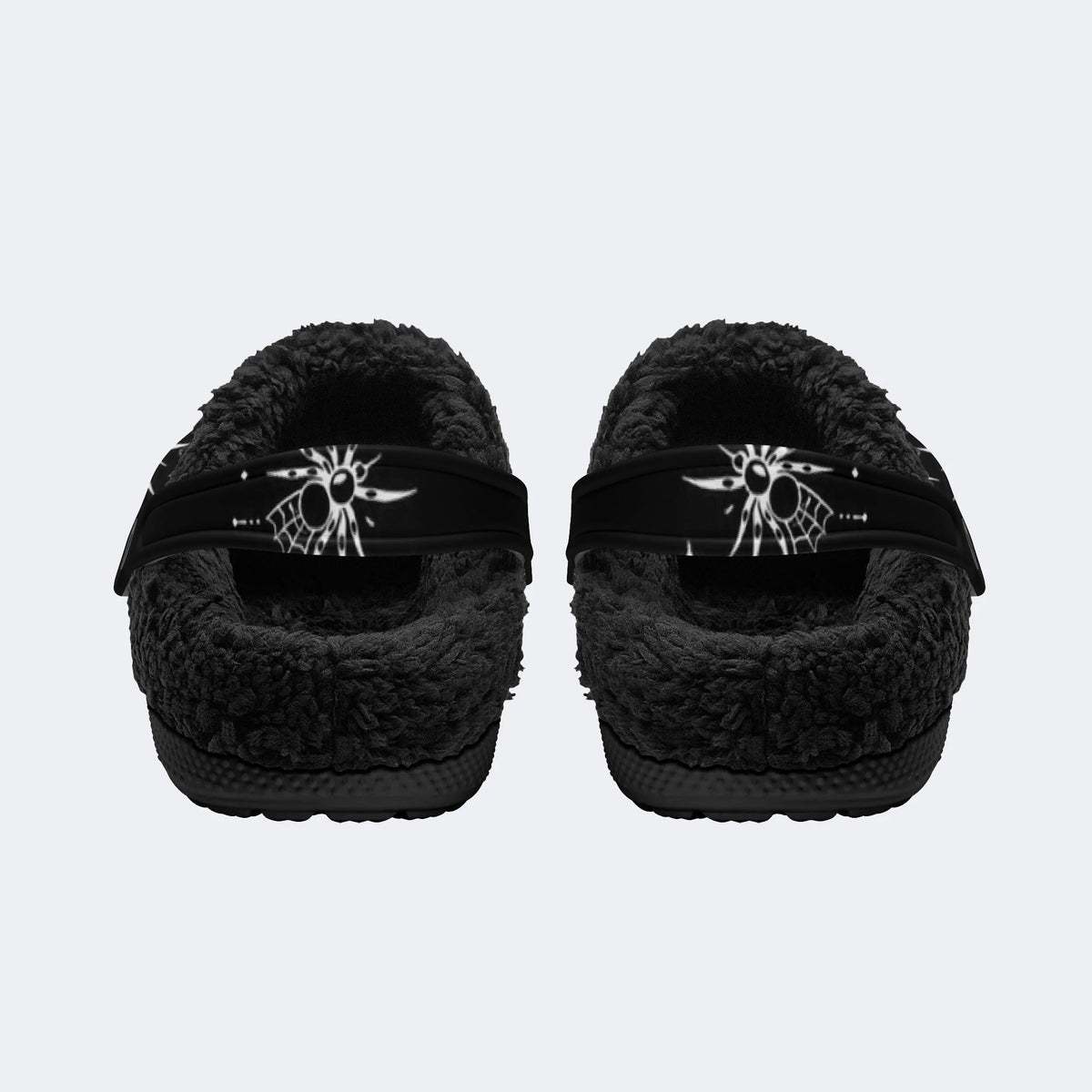 Dark Spider Web - Fur Lined Slippers/Sandals